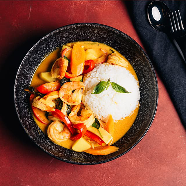 Sárga curry garnélával